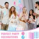 84 Pcs Baseball or Bows Gender Reveal Party Supplies Boy or Girl Decorations Badge Button Pins Bracelet Ribbons Blue or Pink Party Favors for Gender Reveal Games