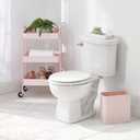 mDesign Metal Wastepaper Bin Compact Rectangular Bathroom Bin Rubbish Basket for Home and Office Light Pink