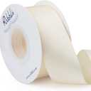 Ribbli Ivory Double Faced Satin Ribbon, 1-1/2 x Continuous 25 Yards, Use for Bows Bouquet, Gift Wrapping, Floral Arrangement, Wedding Decoration