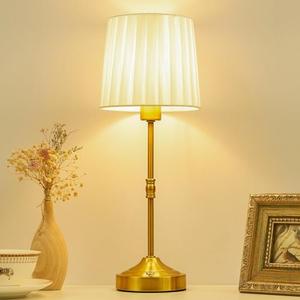 SAIWEYA Cordless Table Lamp Rechargeable, 5200mAH Battery Operated & 3-Way Dimmable Touch Lamps, Vintage Desk Lamps for Bedroom Beside, Dining Room, Kitchen Countertop, Patio, Dorm, Fabric Shade