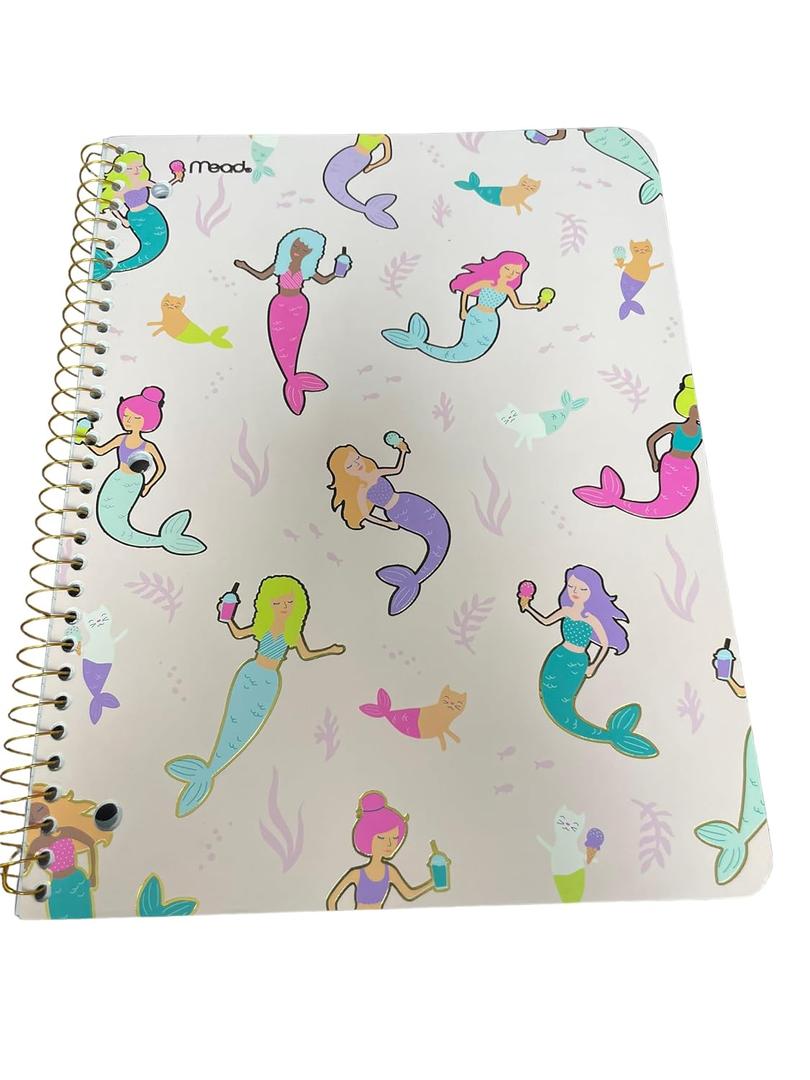 Mead Single Subject 100 Page Spiral Notebook - Mermaids