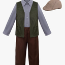 ReliBeauty Kids Colonial Costume Boys Victorian Costume for Boys Size 6-7/140