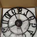 Wall Clock Battery Operated, Silent Non Ticking Modern Rustic Metal Small Clocks for Living Room/Bedroom/Office/Kitchen/Farmhouse Home Decor-16IN(Arabic Number-Black)