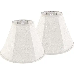 GO&SO Grey Bell Lamp Shades Set of 2 Meduim Lamp Shade 6"Top x 13"Bottom x 9.8"High(Spider) Replacement Lampshade for Table Lamp & Bedside Lamp -Handmade Lampshade,Assembly Required (Oatmeal-Linen)