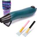 Mini Heat Gun, Electrical Phone Repair Heat Tool for DIY Craft Embossing, Paint Drying, Candle Making, Epoxy Resin, Shrink Wrap Hot Air Gun with Silicone Brush (x2)