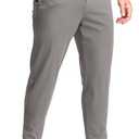 G Gradual Men's Golf Joggers Pants with Zipper Pockets Stretch Sweatpants Slim Fit Track Pants Joggers for Men Work Running (Gray, L)