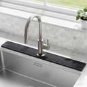 DK177 Faucet Mat for Kitchen Sink - Water Absorbing Stone Tray for Sink, Diatomite Fast-Drying Faucet Mat, Faucet Splash Guard for Bathroom Counter (Dark Gray, 30" x 4")