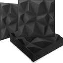 Art3d 20-Pack Sound Proof Wall Panels Diamond Design, 3D Textured Acoustic Wall Panels for Sound Absorbing, Accent Wall Panels for Gaming Room, Bedroom, Living Room - 11.8"x11.8" Black