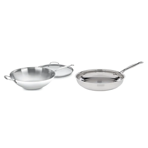 Cuisinart 14-Inch Stir-Fry Pan, Helper Handle and Glass Cover, Chef's Classic Stainless Steel, 726-38H & 10-Inch Open Skillet, Chef's Classic Stainless Steel Cookware Collection, 722-24 Cuisinart 14-Inch Stir-Fry Pan, Helper Handle and Glass Cover, Chef's Classic Stainless Steel, 726-38H & 10-Inch Open Skillet, Chef's Classic Stainless Steel Cookware Collection, 722-24