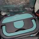 Electric Heated Lunch Boxes Adults: 80W Electric Lunch Box Food Heated 12/24/110V 1.5L Heatable Lunch Box for Car/Truck/Office Leak-Proof Stainless Steel Container, Fork & Spoon, Bag (Grey+Green)