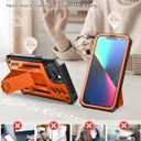 SOiOS for iPhone 13/14/15 Phone Case: for iPhone 16e Protective Cover with Built-in Kickstand | Heavy Duty Military Grade Hard Protection Shock Proof | Durable Dual-Layer Design Orange