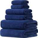 Extra Large Bath Towels Set for Bathroom 30x60 Inches Super Soft Light Weight Quick Dry Microfiber Shower Towels (Navy Blue, 6 Piece)
