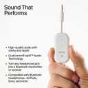AirFly Pro 2 Bluetooth Adapter, Pair 2 AirPods or Wireless Headphones 3.5mm AUX Bluetooth Transmitter and Receiver for Cars, Boats, Treadmills, TVs & More Travel Essentials,White