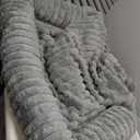 Bedsure Cute Dog Bed for Large Dogs - Washable Furry Puppy Beds, Rectangle Orthopedic Corduroy Fleece Pet Beds with Removable Zipper Cover, 36x27x8 Inches, Warm Grey