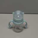 POTATO Glass Baby Bottles, Anti-Colic Breastfeeding Bottles with Medium Flow Nipple, Suitable for Babies 3-6 Months, 2 Replaceable Nipples, 6 oz, Blue