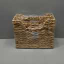 CHI AN HOME Wicker Magazine Basket, Handwoven Water Hyacinth Storage Bin & Organizer for Files, Books, Newspapers, Documents, Decorative Storage Bin with Handle for Office, Living Room, Dorm, Bathroom