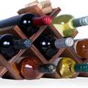 Rustic State Alella Countertop Wood Wine Rack for 8 Bottles Holder and Cork Storage Tabletop Butterfly Sleek Design Freestanding Organizer - Home, Kitchen, Dining Room Bar Dcor - Walnut