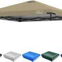 KAMPKEEPER Replacement Top Pop Up Canopy Tent Cover Roof with Air Vent and Adjustable Elastic Strap, Polyester UV Waterproof for Outdoor Garden Patio Sun Shade(Top Only) (Khaki, 10x10FT)