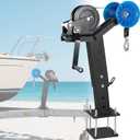Adjustable Boat Trailer Winch Stand with Roller, 1200LB Boat Winch Compatible with 2.7"-4" W x 5" H Trailer Tongues, Steel Winch Holder for Jet Ski, Sailboat, Speedboat, Fishing Boat