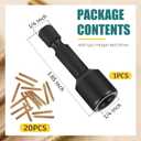 Hicarer 20 Pack 1/4-20 x 2 Inch Hanger Bolts Double Headed Bolts with Driver Self Tapping Screw Threaded Rod Screws for Furniture Double Headed for Wood Furniture Joint