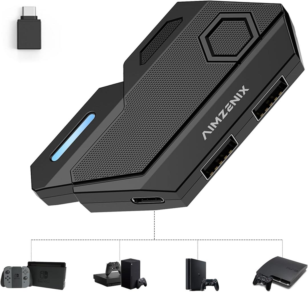 Arvin Keyboard and Mouse Adapter for Nintendo Switch, Xbox Series/Xbox One/Xbox 360, PS3/PS4, Switch Adapter Keyboard and Mouse Converter Support Custom Key Mapping, Adjustable Mouses Sensitivity Arvin Keyboard and Mouse Adapter for Nintendo Switch, Xbox Series/Xbox One/Xbox 360, PS3/PS4, Switch Adapter Keyboard and Mouse Converter Support Custom Key Mapping, Adjustable Mouses Sensitivity