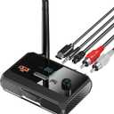 Bluetooth 5.3 Receiver for Home Stereo, RCA Bluetooth Adapter, Low Latency & HD Music Audio, Support Optical AUX 3.5mm, RCA Receiver Adapter for Speakers, Music Streaming Stereo System