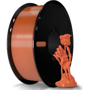 Silk Filament PLA 1.75mm Silk 3D Printer Filament, Silk RedCopper 1kg Spool (2.2lbs), Dimensional Accuracy +/- 0.02 mm, Fit Most FDM Printer