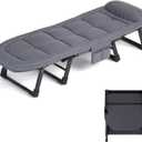 Folding Bed with Mattress for Adults Portable Folding Bed for Adults 24mm Thicker Steel Tube Six Speed Adjustable Backrest Folding Bed for Sleeping(J 180 * 60 * 35cm