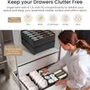Reli. Sock Organizer (14 Pack) | 132 Cell Underwear Organizer | Drawer Dividers for Underwear, Sock, Tie, Bras, Clothing, Baby Clothes | Foldable Fabric Storage Bins for Drawer, Closet, Dresser (Gray)