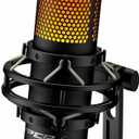 HyperX QuadCast S RGB USB Condenser Microphone for PC, PS4 and Mac, Anti-Vibration Shock Mount, Four Polar Patterns, Pop Filter, Gain Control, Gaming, Streaming, Podcasts (Black)