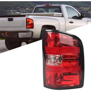 Huray Right Tail light Assembly for Chevy Silverado 2007-2013 1500 2500 HD 3500 HD OE Style Rear Brake Lamp 25958483 GM2801207 (Right) (Right (Passenger Side), Black Trim)