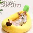 Dog & Cat Bed for Indoor Cats Relaxing Banana Mattress Fluffy Pet Mattress Waterproof Memory Foam Pet Bed with Sides Suitable for Small and Medium-Sized Dogs and Cats Guinea Pig Bed (X-Large)