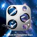 2 x for iPhone 14/15/16 Pro & Pro Max Camera Lens Protector [2 Pack], Tempered Glass with Metal Alloy Frame, for iphone 16 pro max lens protector, HD Clear Photography, White