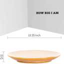 vicrays Ceramic Dinner Plates Set, 10.5 Inch, Set of 6, Round, Microwave, Oven, Dishwasher Safe, Porcelain Fluted Suitable for Steak, Pasta, Pizza, Home, Party, Restaurant (Beige)