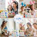 100 Pcs Easter Treat Bags - Happy Easter Gift Bag, Easters Eggs Plastic Cellophane Bag, Clear Colorful Easters Bunny Goodie Candy Favor Bags with Gold Twist Ties for Easte Party Favors Supplies