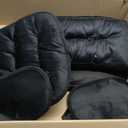 Ultra Soft Fluffy Car Seat Covers Universal 2-Piece Set, Plush Warm Winter Seat Cushion with Non-Slip Backing Seat Protection(Black)