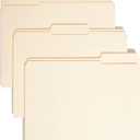 Smead File Folders Letter Size, Reinforced 1/3-Cut Tab, Assorted Positions, Letter Size, Manila Folders 8.5 x 11, 100 per Box (10334)