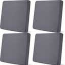 Newwiee Set of 4 Stretch Patio Cushion Covers Sofa Couch Seat Chair Slipcovers Cushion Cover Replacement Furniture Protector for Pets Washable(Dark Grey,Seat Cover,Solid)