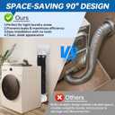 Dryer Vent Connector Kit with 90 Degree Elbow & 6-Layer Flexible Hose, Space-Saving Dryer Vent Hose for Tight Space, 4 Inch Dryer Duct Connector, Heat Resistant Dryer Exhaust Pipe, Easy Installation
