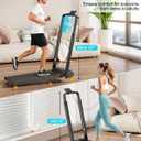 Rayspace Walking Pad with 12% Incline/Adjustable Height, Upgraded 3.5HP Walking Pad with Handle Bar, 4 in 1 Foldable Under Desk Treadmill, Electric Portable Treadmills for Home 350LBS, LED Display