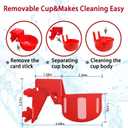 (6 Pack) Upgraded Large Detachable Automatic Chicken Waterer Cups,Reinforced Professional Poultry Waterer for Chickens,Ducks,Turkeys,Goose,with Drill Bits. (Red)