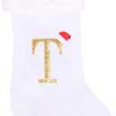 20 Inches Super Soft Plush Monogram Christmas Stockings Xmas Rustic Personalized Stocking Embroidered Letter Decoration for Decor (White)
