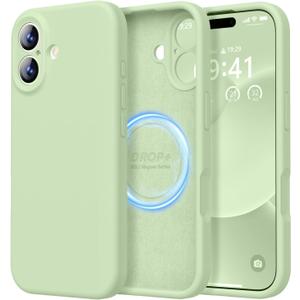 LOVE 3000 Designed for iPhone 17 Case, Premium Silicone [Compatible with Magsafe][Soft Anti-Scratch Microfiber Lining] Shockproof Protective Phone Case for Men Women 6.3", Matcha