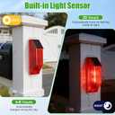 Solar Strobe Warning Light 4-Pack Traffic Light Super Bright LED Flashing Beacon, Solar Powered Light-Control Warning Lamps, IP54 Waterproof Barricade Flashing Lights for Construction Safety (Red)