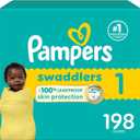 Pampers Baby Diapers - Swaddlers - Size 1, 198 Count, Ultra Absorbent Disposable Infant Diaper