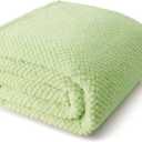 Whale Flotilla King Size Fuzzy Fleece Blanket for Bed, 90x104 Inch Fluffy Warm Soft Jacquard Blankets for All Season, Lightweight and Cozy, Sage Green