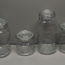 Mason Craft and More 4 Piece Set Glass Clamp Jar Storage Kitchen Craft Set