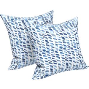 LVTXIII Outdoor Throw Pillows, Decorative Throw Pillows with Inserts, 16"x16" Square Pillows for Bed, Couch, Sofa and Patio Furniture, Set of 2, A Pebble Blue
