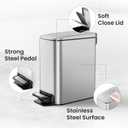 Cesun Small Bathroom Trash Can with Lid Soft Close, Step Pedal, 6 Liter / 1.6 Gallon Stainless Steel Mini Garbage Can for Office, Outdoor Trash Bin with Removable Inner Bucket (Silver)