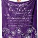 Xutapy 95th Birthday Gifts for Women, 95th Birthday Decorations Blanket 60x50, 95 Year Old Present Ideas, Happy 1931 Birthday Gifts for Mom/Wife/Grandma/Friends, Turning 95 Gift Throw Blanket